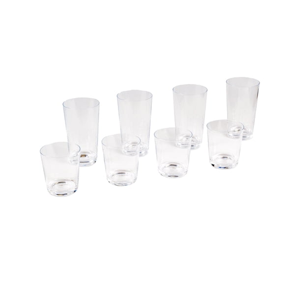 Simple Acrylic Drinkware Set - Clear - Set of 8