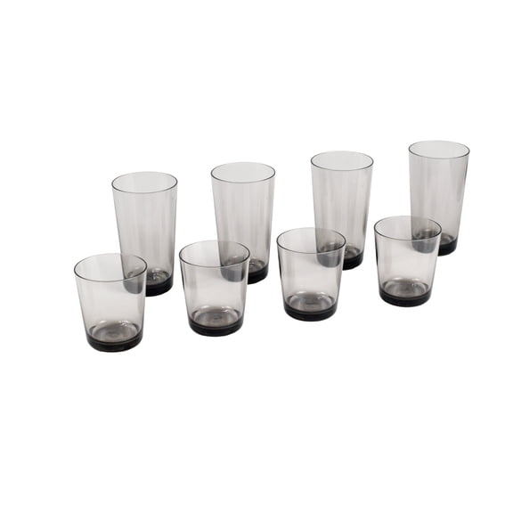 Simple Acrylic Drinkware Set - Grey - Set of 8
