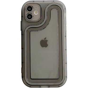 Simple Advanced Transparent Airbags Soft Phone Case Compatible with iPhone Case (Black,iPhone 12 Pro)