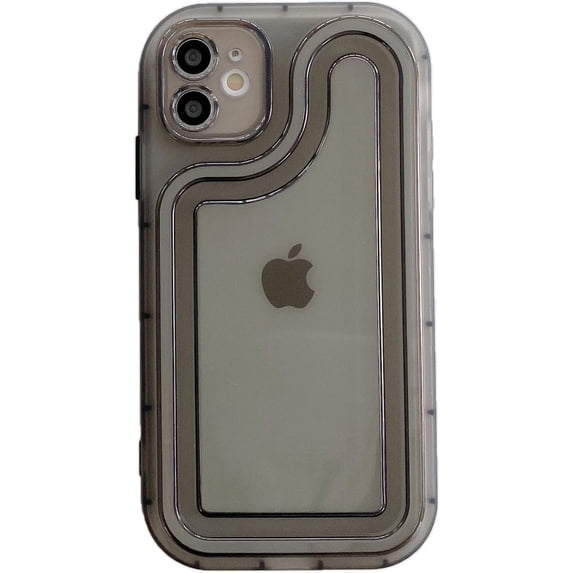 Simple Advanced Transparent Airbags Soft Phone Case Compatible with iPhone Case (Black,iPhone 12 Pro)