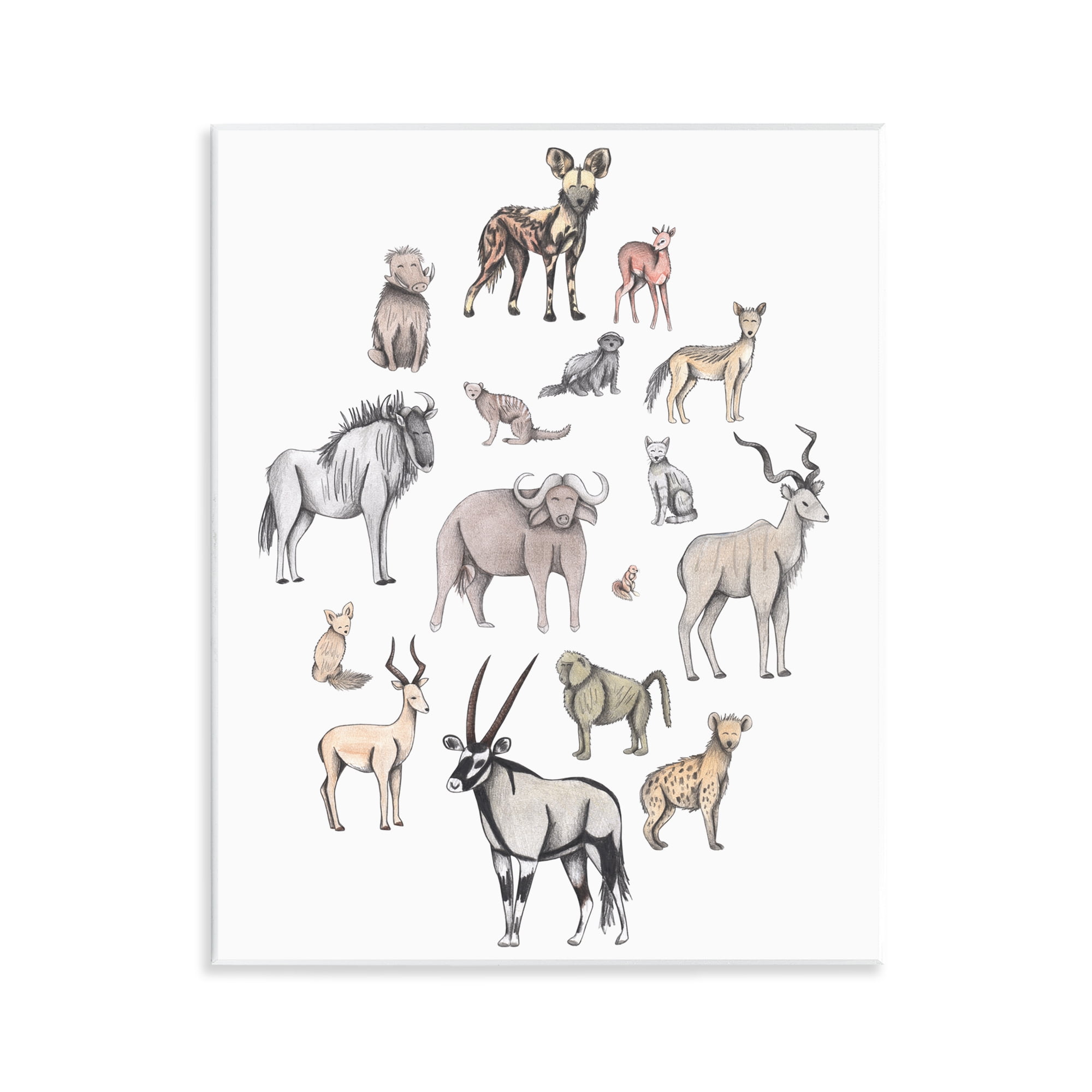 Simple Africa Animals Wall Plaque Art, design by Cecilia Battaini