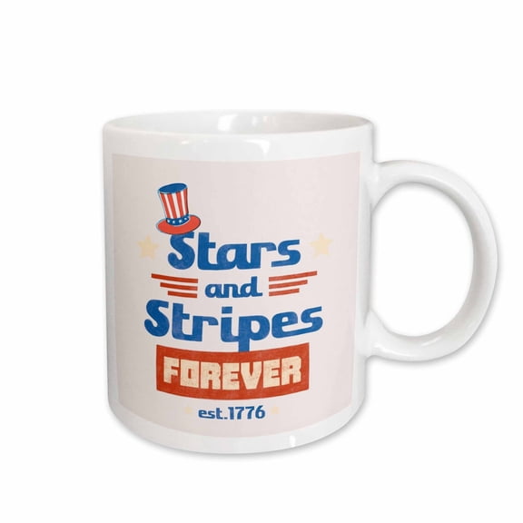 3drose, Simple and Creative Stars and Stripes Forever, 11oz Mug