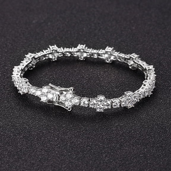 Simple And Light Luxury Temperament 3mm Moissanite Cross Bracelet Women's Sterling Silver