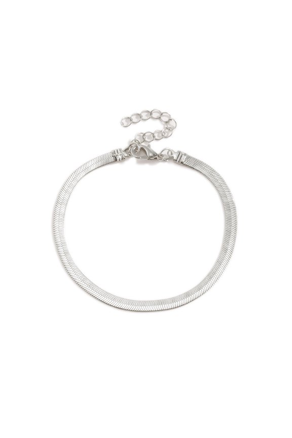 Womens Geometric Bracelet Alloy Snake Bone Chain with Round Sequins Design Electroplated Finish European American