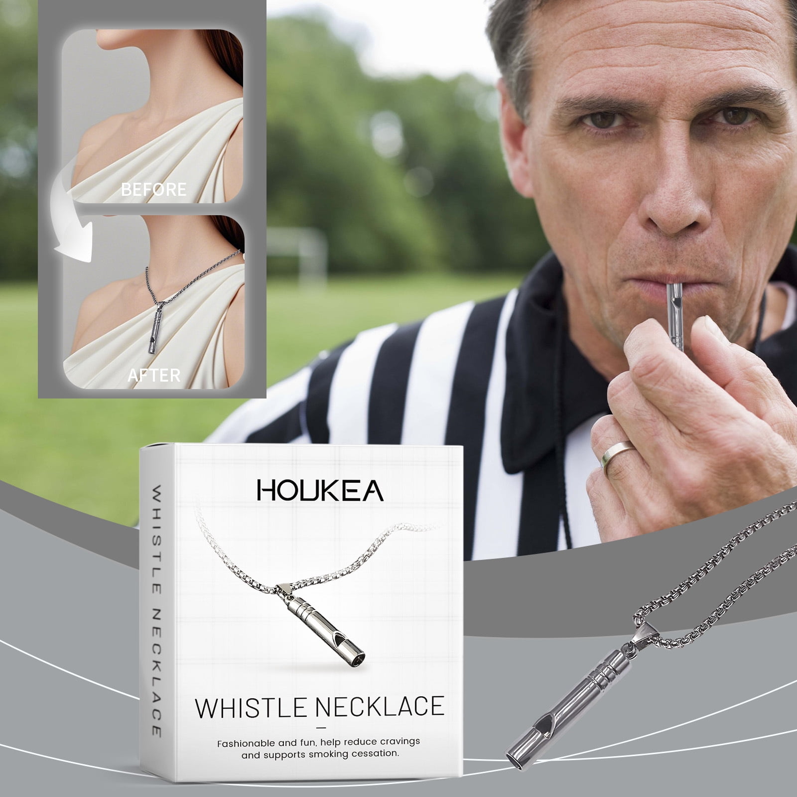cigarette whistle VOVCIG Tobacco Whistle Set Cigar Pipe for Smoking, Three in One Smoking Knife, Durable er en flyte med beholder Simple And Sounding Whistle Necklace