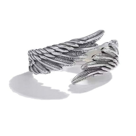 Simple Angel Demon Wing Couple Ring Set Ins Lovers Retro Creative Jewelry