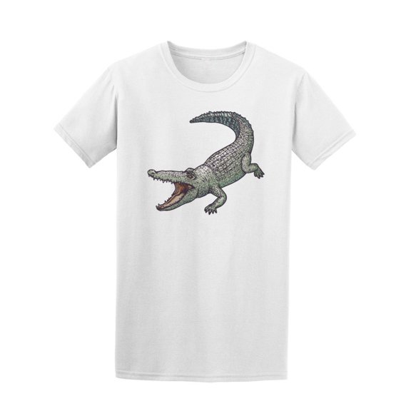 Simple Art Alligator Mouth Open T-Shirt Men -Image by Shutterstock, Male x-Large
