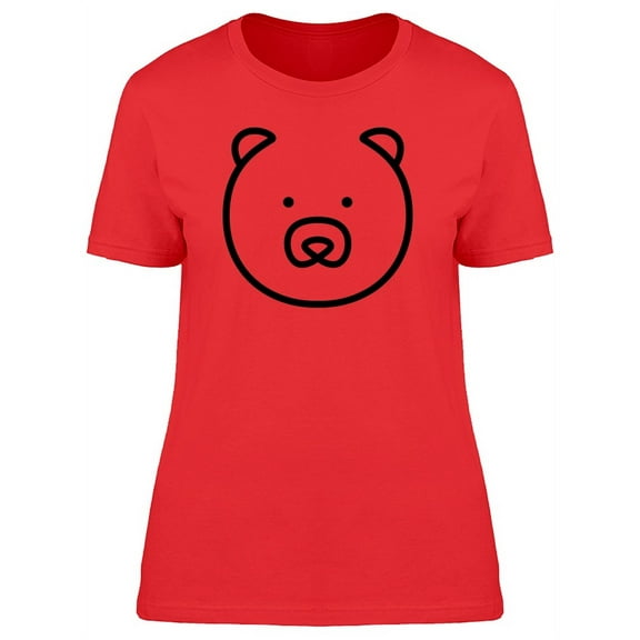 Simple Art Bear Face T-Shirt Women -Image by Shutterstock, Female Large