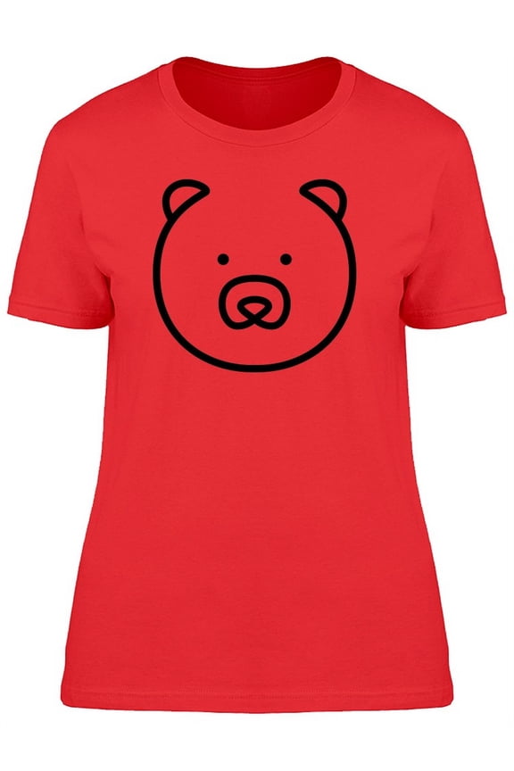Simple Art Bear Face T-Shirt Women -Image by Shutterstock, Female Small