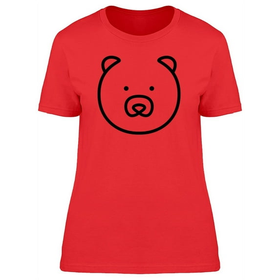 Simple Art Bear Face T-Shirt Women -Image by Shutterstock, Female x-Large