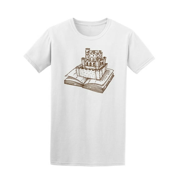 Simple Art Castle In Book T-Shirt Men -Image by Shutterstock, Male 3X-Large
