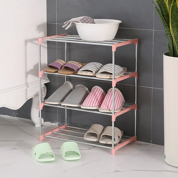 Simple Assembled Plastic Shoe Rack with Multi-Tier Storage, Space-Saving Entryway Shoe Organizer – Sturdy Stackable Cabinet for Home Dorm Rental Room Hallway Closet