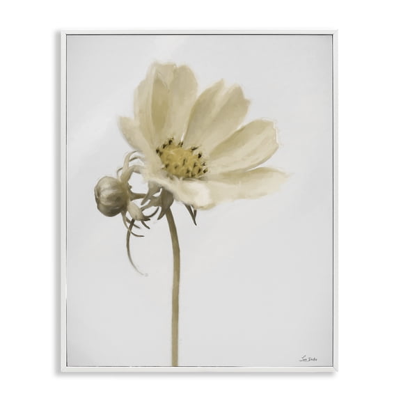 Stupell Industries Simple Beauty Soft Flower White Framed Giclee Art, design by Lori Deiter