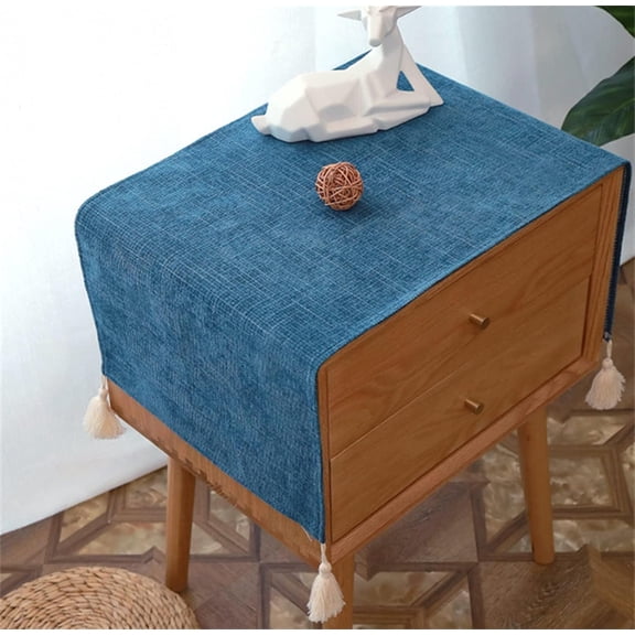 Simple Bedside Table Cover Cloth nightstand Tablecloth Cover Small Square Tablecloth Suitable for end Table Side Table Cabinet (15.7 * 35.4 inches,Beige)