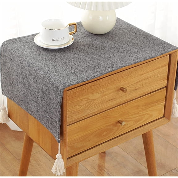 Simple Bedside Table Cover Cloth nightstand Tablecloth Cover Small Square Tablecloth Suitable for end Table Side Table Cabinet (tan,40*60cm)