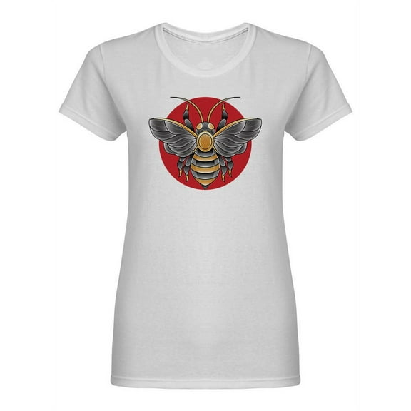 Simple Bee Tattoo Shaped T-Shirt Women -Image by Shutterstock, Female Large