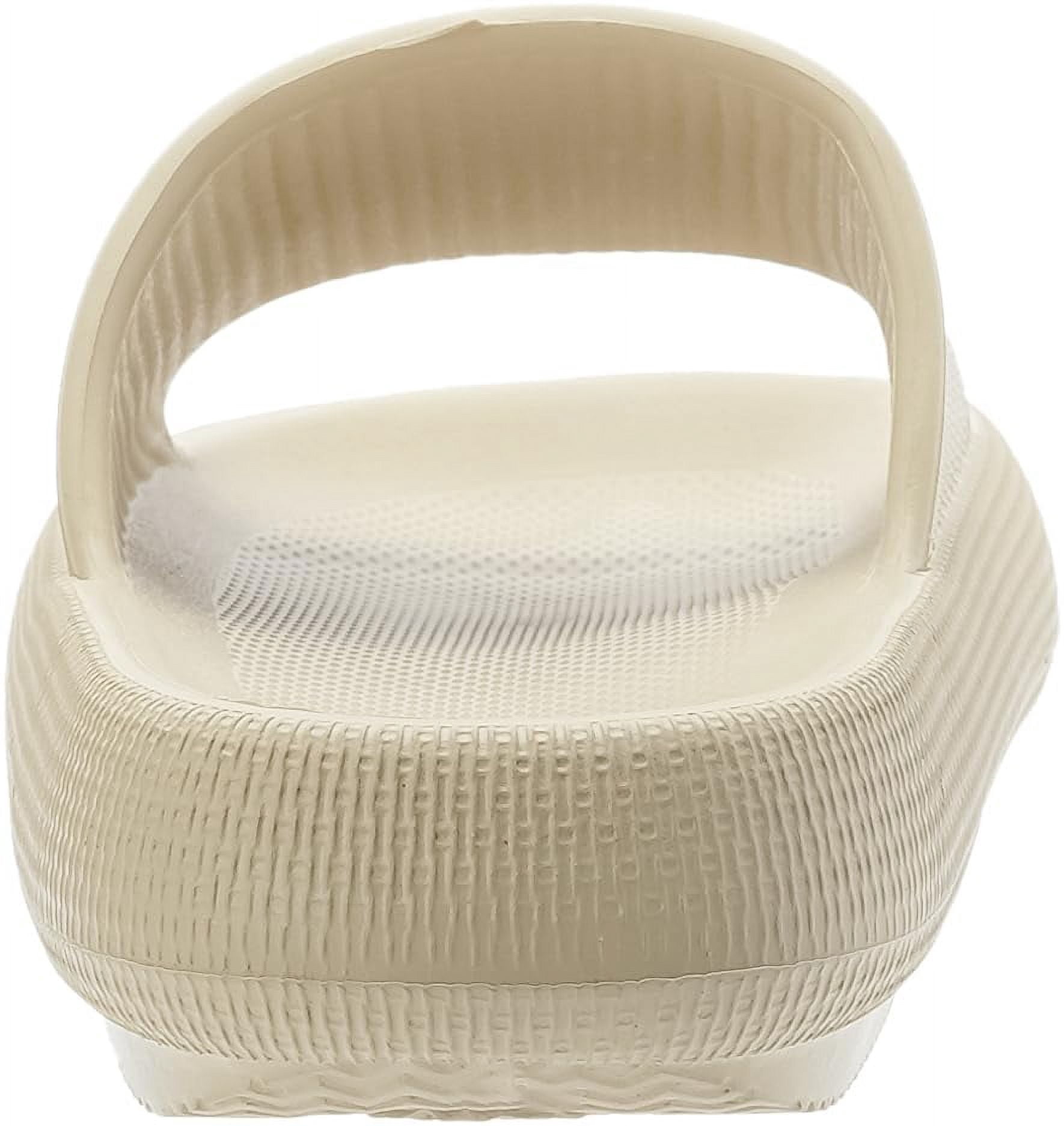 Simple Beige Textured Thick - soled Slip - on Comfortable Casual Slippers
