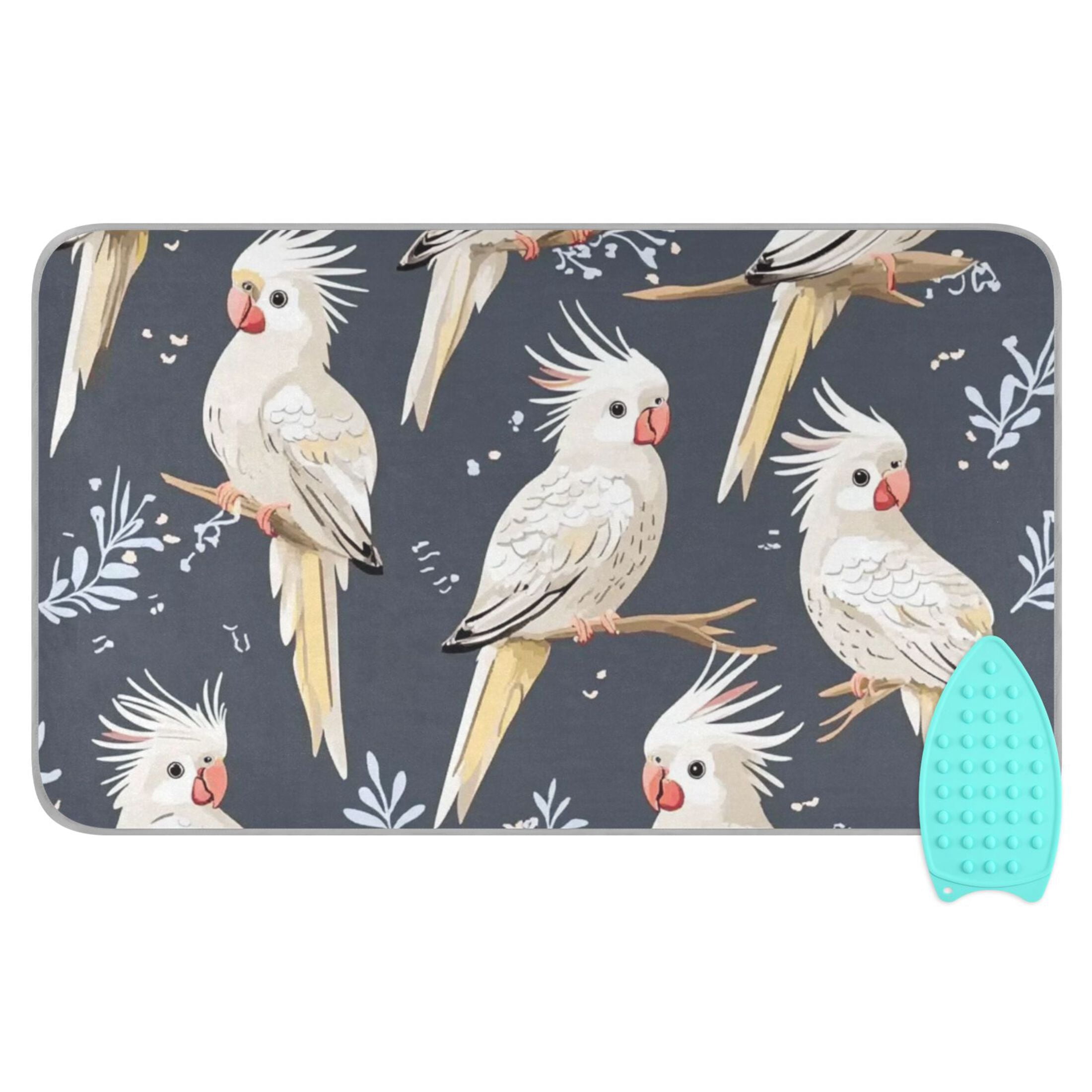 Simple Birds Pattern Ironing Mat Blanket for Table Top Travel Portable Ironing Board Pad 47.2x27.6 Inch