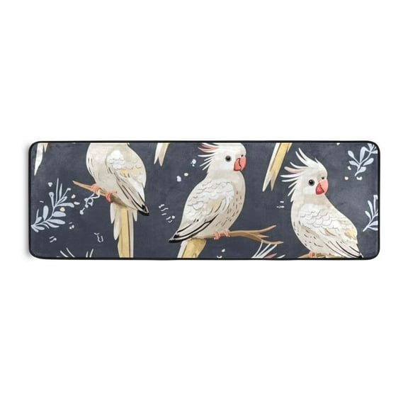 Simple Birds Pattern Runner Rug for Hallways Kitchen Non Slip 2'x 6' Washable Hall Carpet for Bedroom Entryway Laundry Room