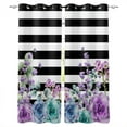 thumbnail image 1 of Simple Black And White Stripes Curtains Outdoor Decor Swag Kids Curtain Panels With Grommets Window Treatment, 1 of 5