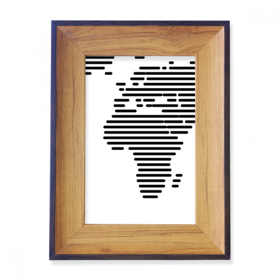 Simple Black Line World Map Pattern Photo Frame Exhibition Display Art Desktop Painting