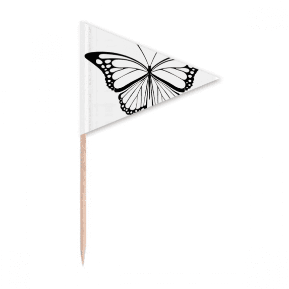 Simple Black Specimen Toothpick Triangle Cupcake Toppers Flag