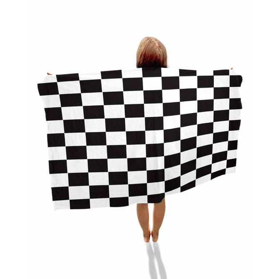 Simple Black White Checkered Beach Towels Oversized Super Absorbent, Lattice Buffalo Plaid Lightweight Bath Towel Quick Dry Sets For Bathroom/Pool/Rv Camping/Beach Play/Gym Room/Picnic 30"x60"