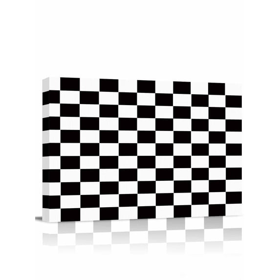 Simple Black White Checkered Wall Art for Living Room,Canvas Picture Wall Decor for Bathroom Bedroom,Lattice Buffalo Plaid Painting Artwork for Office Kitchen Hallway Dining Room Home Decor 24"x32"