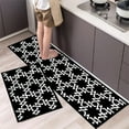 thumbnail image 1 of Simple Black White Lines Kitchen Floor Mat Anti Slip Bedroom Living Room Bedside Area Rug Hallway Soft Washable Carpet, 1 of 6