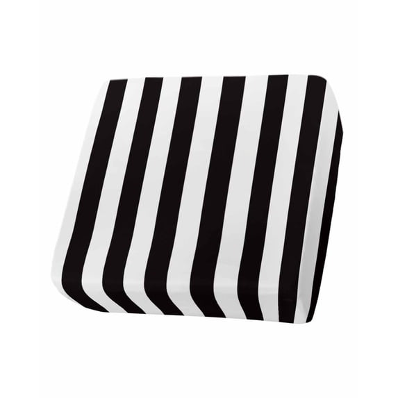 Simple Black White Stripes Couch Cushion Covers, Stretch Seat Cushion Covers for Sectional Sofa, Modern Stripes Individual Sofa Slipcovers Furniture Protector with Elastic&Straps Small 1Pcs