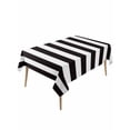 thumbnail image 1 of Simple Black White Stripes Table Cloth, Modern Stripes Waterproof Tablecloth for Rectangle Tables, Reusable Washable Fabric Table Cover for Restaurant Kitchen Dining Tables 54"x108", 1 of 6