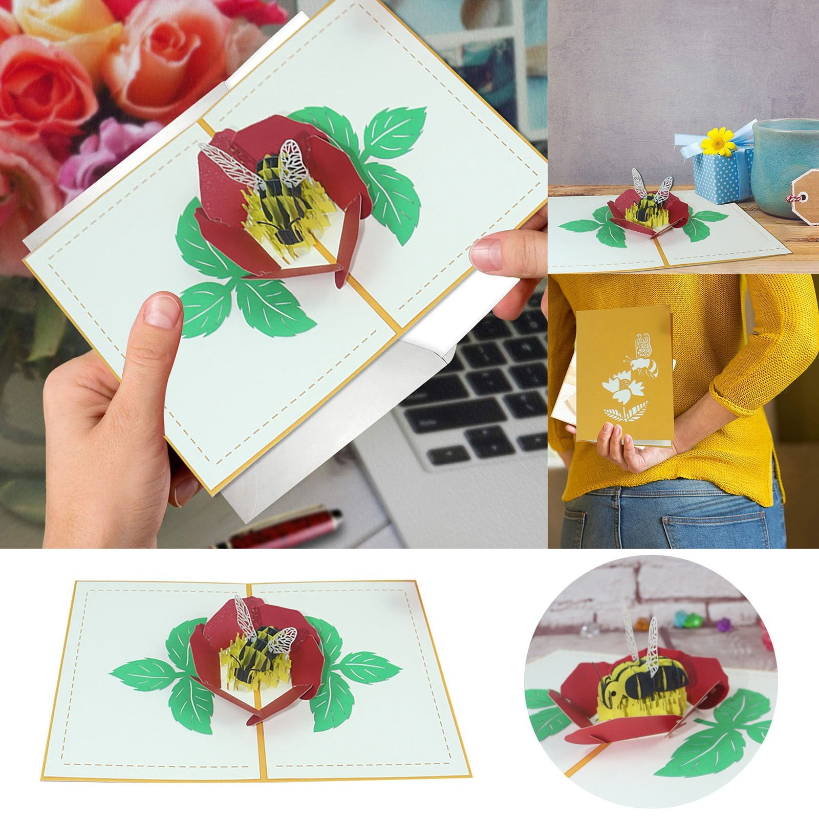 Simple Blank greeting card 3D Greeting Cards Paper Cutting Engraving