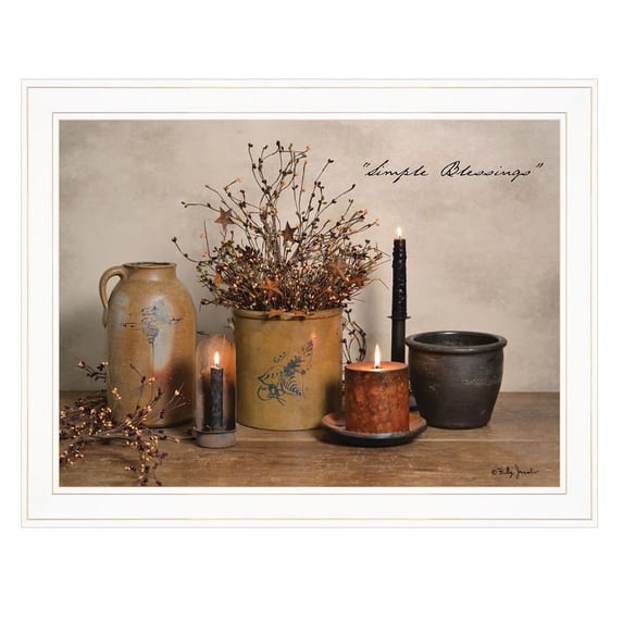 TrendyDecor4U Simple Blessings By Billy Jacobs Framed Print BJ1018XGP-226G