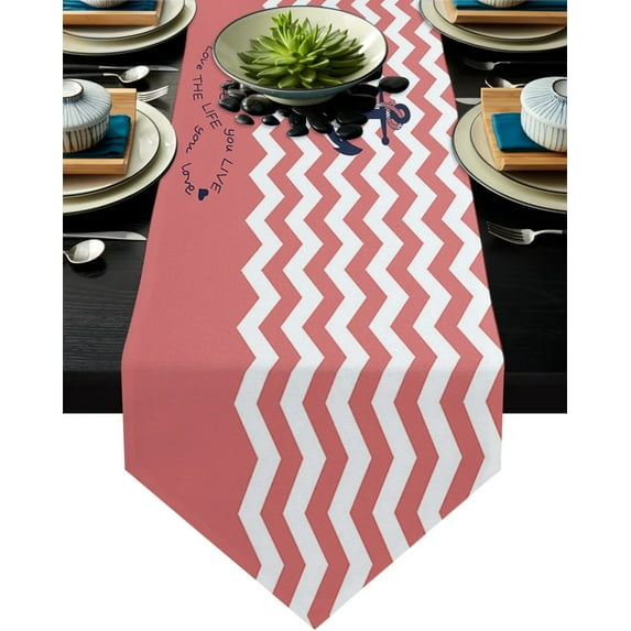 Simple Blue And White Stripes Anchor Table Runners Tablecloths Tablerunner Vintage Wedding Party Long Table Runner Stain