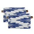 thumbnail image 1 of Simple Blue Daisy Floral Pattern Square Storage Bins with Handles Collapsible Containing Box 2 Packs, 1 of 9
