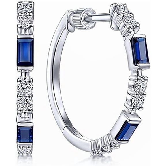 Simple Blue Zircon Excellent Temperament Ladies Earrings (Color Blue)[y736]
