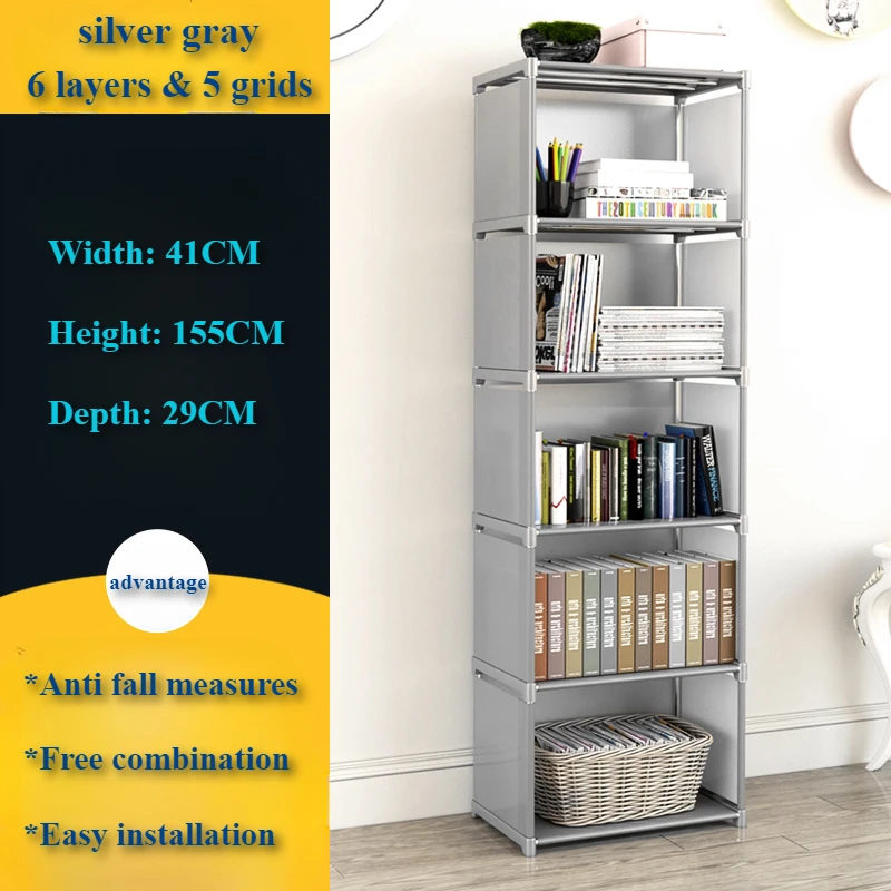 Simple Stackable Shelves Simple Bookshelf Multi-layer Bookshelf Storage Racks Bedroom Book Shelf ...