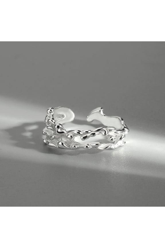 Simple Branch Geometric Irregular Opening Index Finger Ring Ins Cool Wind