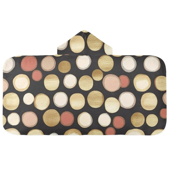 Simple Brown Spots Hooded Beach Towel Kids Bath Towels Quick Dry for Pool Swiming 50" x 23.5" Microfiber Soft Bathrobe