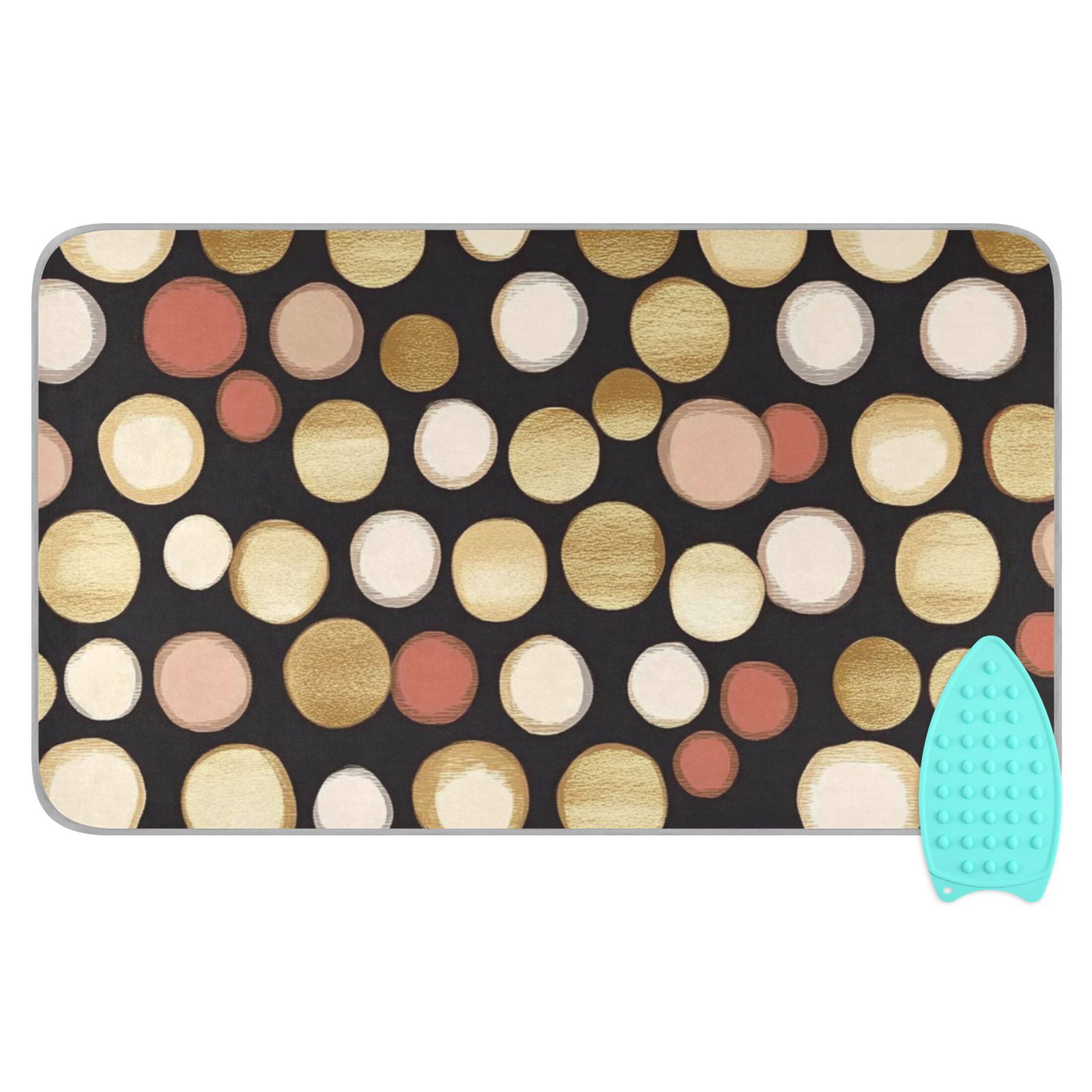 Simple Brown Spots Ironing Mat Blanket for Table Top Travel Portable Ironing Board Pad 47.2x27.6 Inch