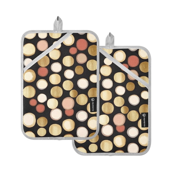 Simple Brown Spots Oven Mitts Pot Holders 2 pcs Heat Resistant for Kitchen Baking Grilling