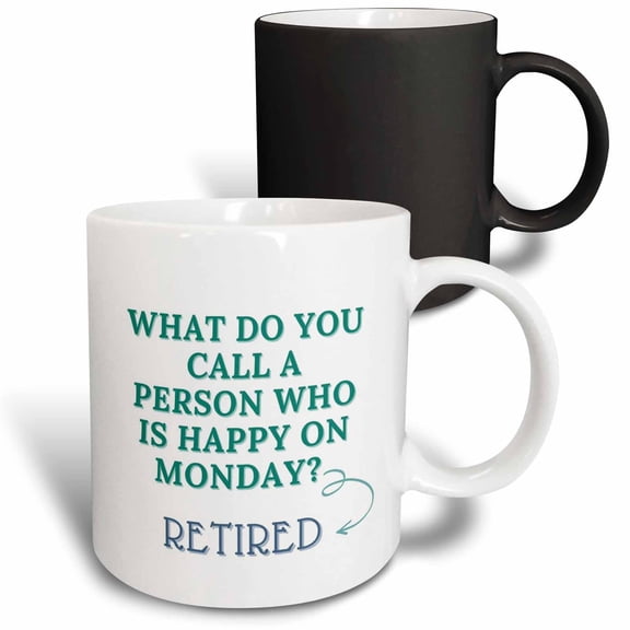3drose, Simple but Funny Text About Retirement, 11oz Magic Transforming Mug