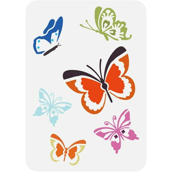 Simple Butterfly Painting Stencil 8.3x11.7inch Multiple Butterflies Pattern Template Reusable Butterfly Pattern Animal Theme Template for DIY Painting on Wood Wall Canvas Fabric Furniture