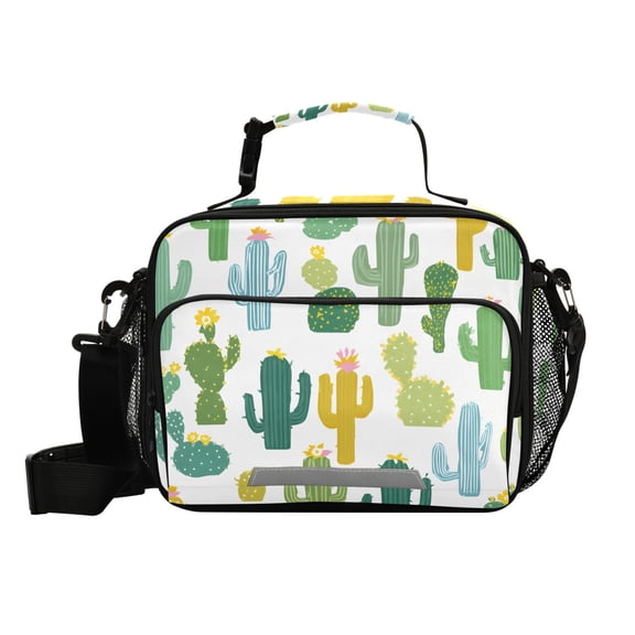 Simple Cactus Cute Insulated Lunch Bag Portable Cooler Bag Mommy Bag Large Capacity 6L