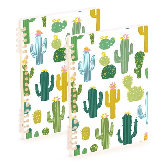 Simple Cactus Cute Notebook Detachable Coil Notebook Diary Plan Book A5 Size 60 Pages 1 Pack