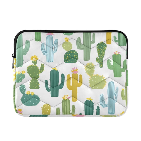 Simple Cactus Cute Quilted Laptop Protective Cases Computer Sleeves Tablet Bags Briefcases M