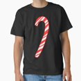 thumbnail image 1 of Simple Candy Cane Holiday Christmas Treat Minimalist Graphic Design Unisex T-Shirt, for men & women, up to size 5XL, 1 of 2