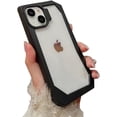 thumbnail image 1 of Simple Candy Color Irregular Edges Clear Phone Case Compatible with iPhone Case (Black,iPhone 15), 1 of 5