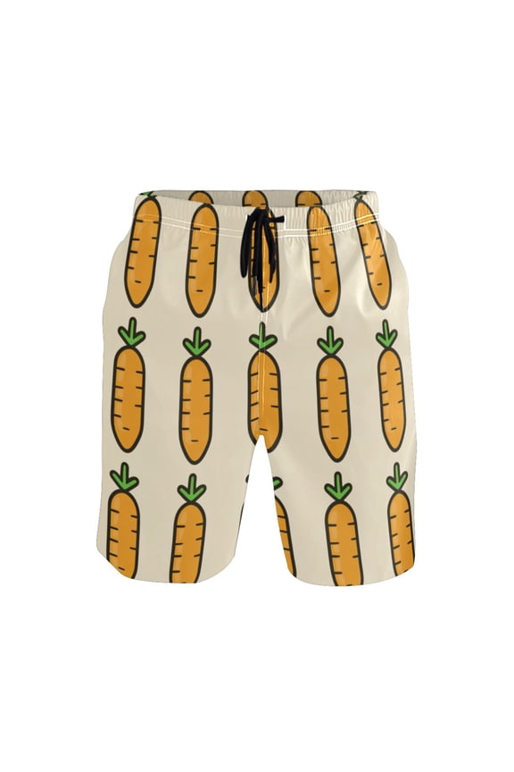 Simple Carrots Mens Swim Trunks Quick Dry Board Shorts Breathable Fit Beach Shorts Swimwear