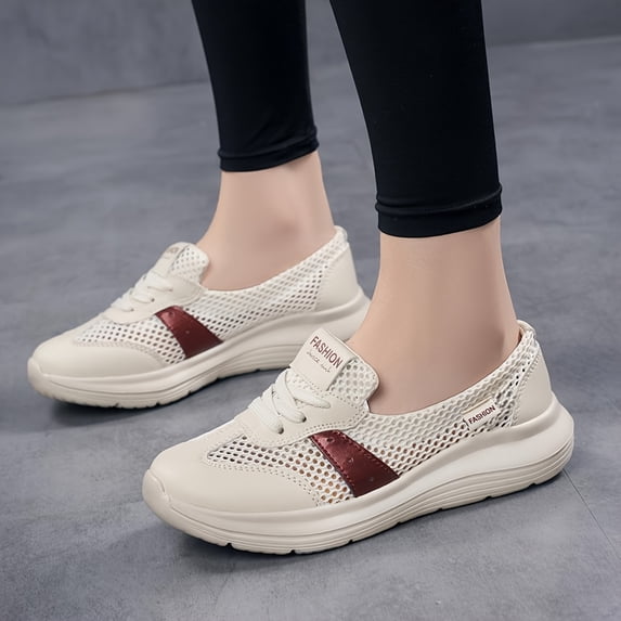 Simple, Casual, Versatile Soft-soled Sneakers with Breathable Mesh for Comfort, Women Shoes